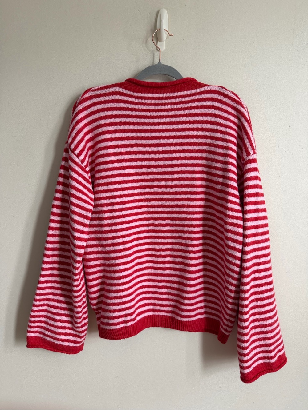 Red & White Striped Button-Front Knit Top - Picture 3 of 5